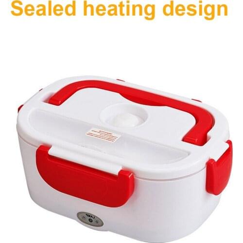 2 In 1 110V 220V 12V Stainless Steel Electric Heating Lunch Box Car Office School Food Warmer Container Heater ABS Bento Box Set