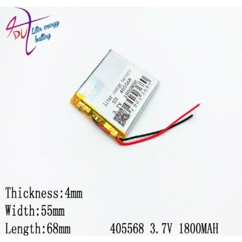 3.7V 1800mAh 405568 405070 Lithium Polymer Li-Po li ion Rechargeable Battery For Mp3 MP4 MP5 GPS mobile bluetooth
