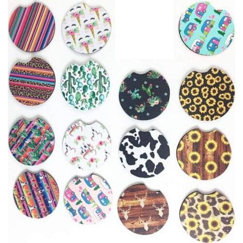 30pcs Car Cup Holder Coaster Neoprene Car Coasters Contrast Mug Coaster Car Drink Cup Mat for Home Decor Accessories