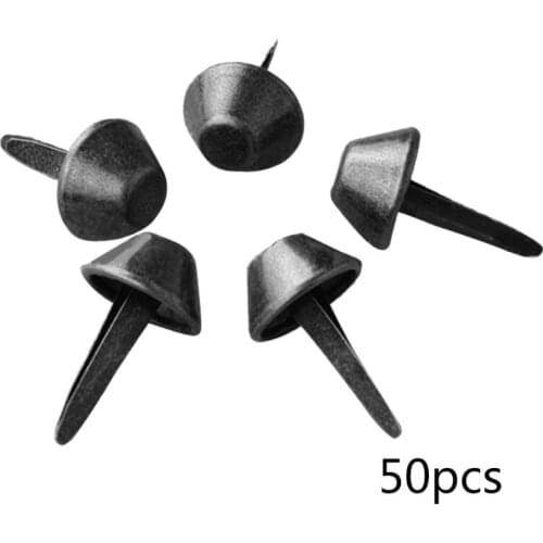 50Pcs/Pack 15mm Flat Bag Purse Handbag Metal Feet Nailheads Bottom Studs Nail Spike Buckles Luggage Pieces G5AE
