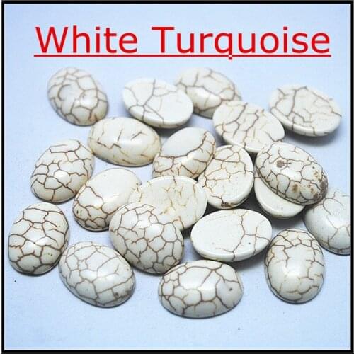 White turquoisee stone cabochon gem stone cabochon oval shape fashion jewelry making beads size 8x10mm 10x14mm 12x16mm 13x18mm