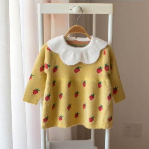 Girls warm Sweater Dress Cute Spring winter Children Knitted Clothes Kids Tops Shirts for girl wool Christmas Dresses 2 5 years