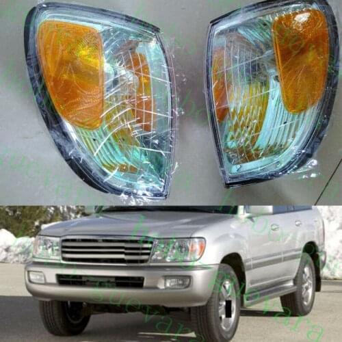 For Toyota LandCruIser 1998-2007 Green Front Bumper Turn Signal Corner Lamp NoBulb 2pcs