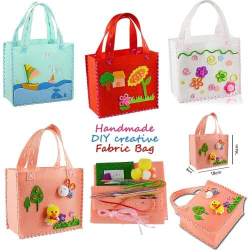 First Sewing DIY Non-woven Felt Fabric Cloth Kit Assorted Design Sewing Pattern Bag Handbag Art & Crafts Educational Toy for Kid
