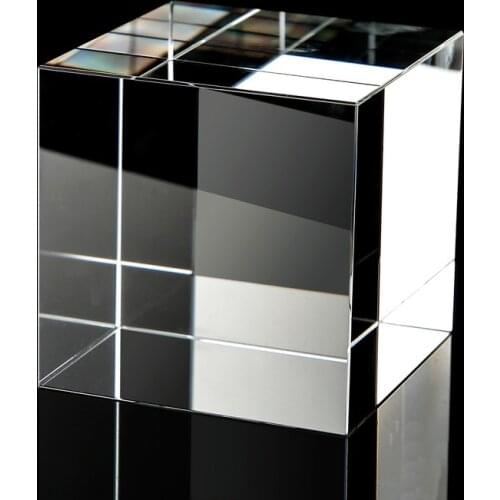 30mm Crystal Cube Artificial Crystal Creative Photo Prism Transparent, no colors and rainbows