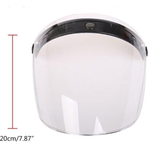 3/4 Open Face Helmet Visor Sun Shade Protector for 3-snap Retro Motorcycle Helmet Accessories F19A