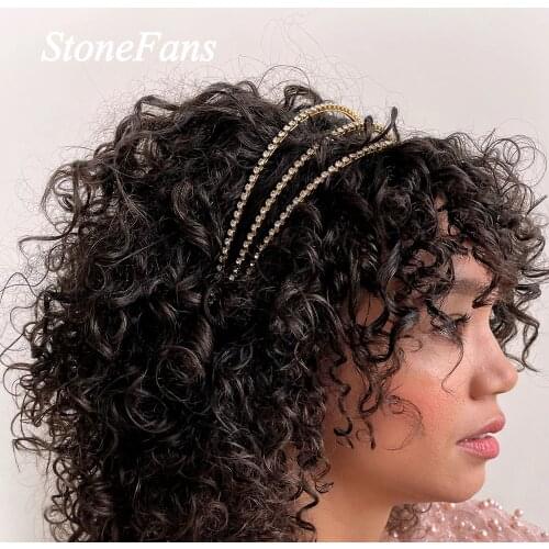 Stonefans Handmade Big Crystal Rhinestone Hairbands Womens Hair Accessories 2021 Bridal Crown Headband Wedding Hoop Jewelry