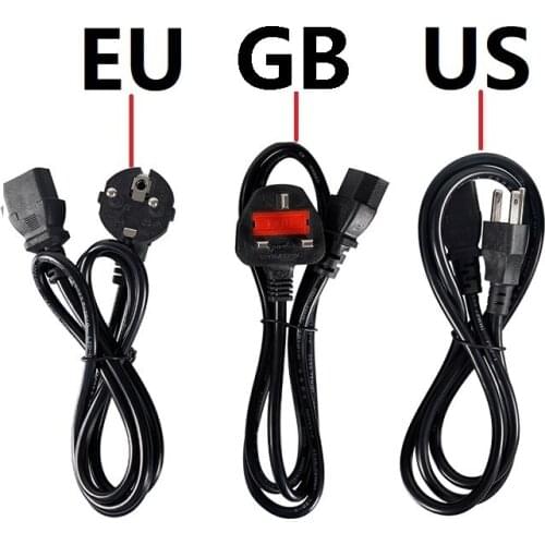 Mega 1pc 1.2M Power Supply Cable Wire 250V 10A EU US Standard Diameter 5mm For Projector PC Monitor 3D Printer Black Cable