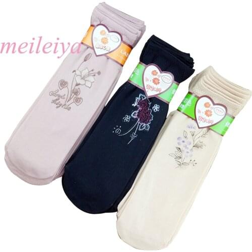 MEILEIYA 10 Pairs/Bag New High Quality Summer Ladies Socks Fashion Embroidered Socks Ladies Thin Velvet Socks Breathable Socks