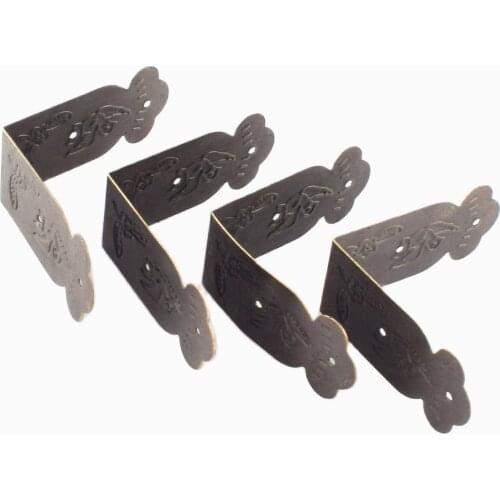 Metal L Corner Protectors with Retro Pattern for Boxes, Tables, Books, Corner Bracket and Jewelry 45mm Antique Bronze Corner