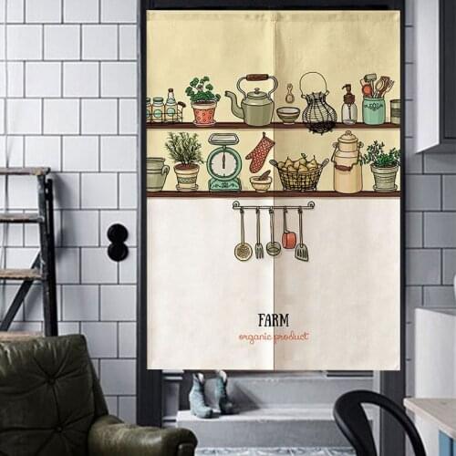 Cartoon Kitchen Door Curtain Partition Curtain Decorative Curtain Noren for Restaurant Kitchen Room Decoration
