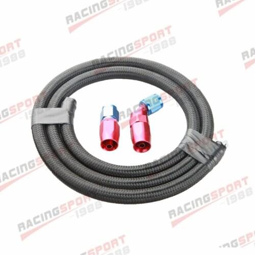 Nylon Cover Braided -8AN AN8 Oil Fuel Gas Line Hose 1M + Swivel Hose End Fitting