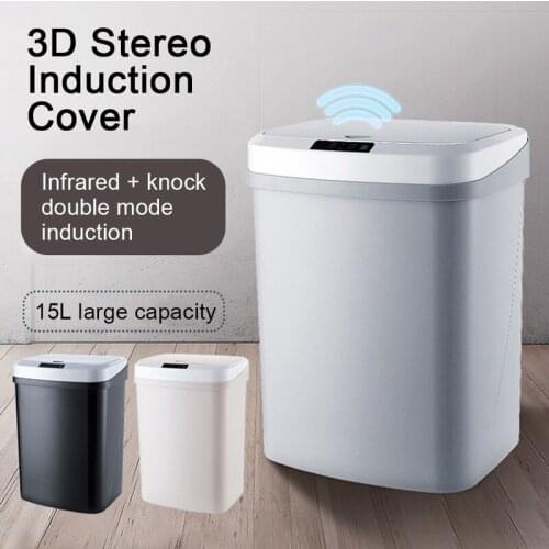 Creative Bedroom Office Rechargeable New Plastic Smart Sensor Trash Garbage Cans Mute Automatic Trash Bin Household Paper Basket