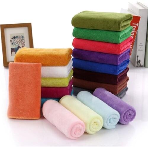 35x75cm Plain weave Strong absorbent superfine fiber Towel Home Cleaning Wash hair towel 8 colors Towel for Adult