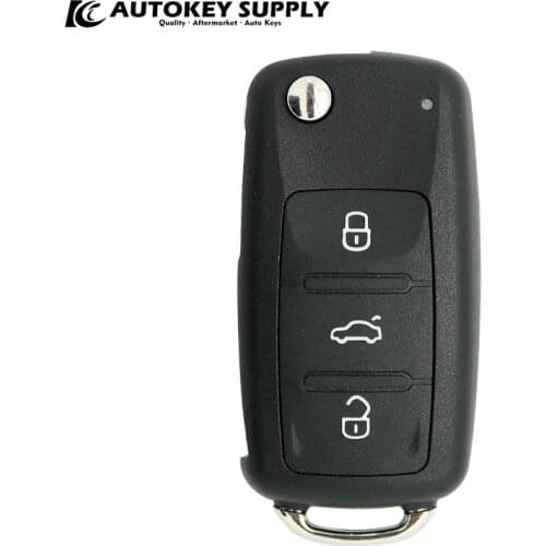 For New VW 3 Buttons Remote Flip Key Shell "202 AD" AutokeySupply AKVWF101