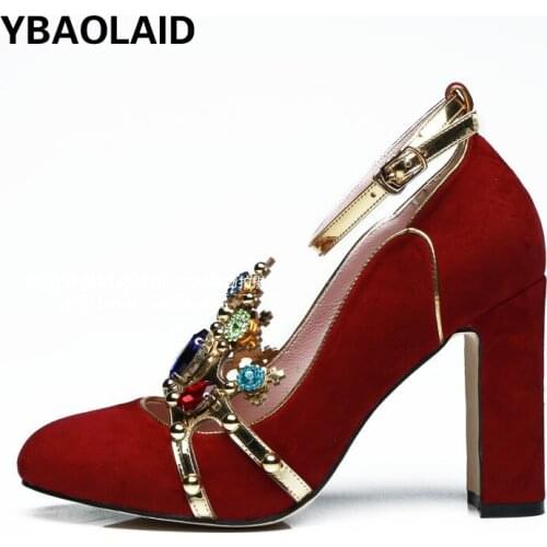 Multi Color Catwalk Lady Luxury Retro High Heel Pumps Shoes Jewels Sequins Rhinestone Crown Decor Party Dress Wedding Shoe