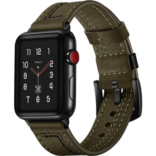 Leather band for apple watch band 42mm 38mm leather loop iwatch strap 44mm 40mm Magnetic Clasp bracelet apple watch series 5 4 3