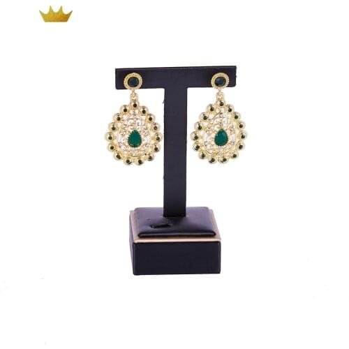 2020 AUG Gold color earringcolor stone fashion jewelry alloy earring