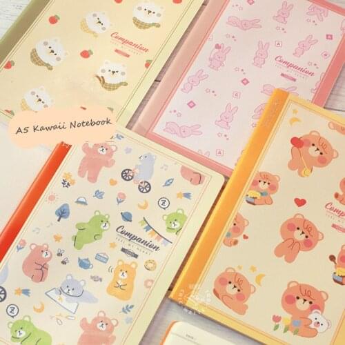 Sharkbang Rabbit Bear A5 32K Kawaii Notebook 100gsm 64P Memo Pad Traveler Notebooks Gird Art Agenda Dairy Hand Book Stationery