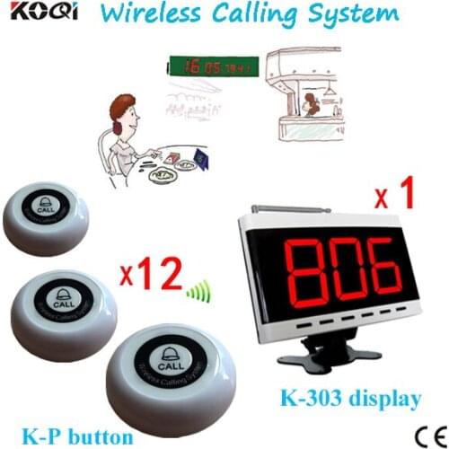 Food Account Call System Restaurant K-303+K-P Waiter Buzzer Pager Service Equipment New Display Show 4-digit Number