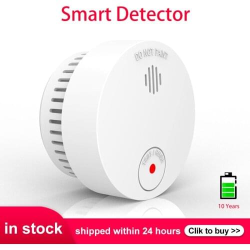 Smart Fire Alarm Smoke Sensor Remote Smoke Alarm Detector Voice Warn Sensor With Battery Home Security Protection High Sensitive