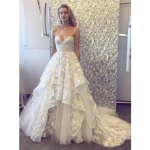Sweetheart Lace Wedding Dresses for Bride 2021 A Line Sleeveless Bridal Gowns Zipper Back vestido de noiva