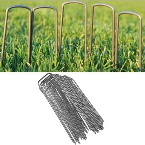 U Shaped garden ground nail Mulch Fix Tool Greenhouse Film Ground Cloth Sunshade Fly Net Pest Control Plastic Film Peg