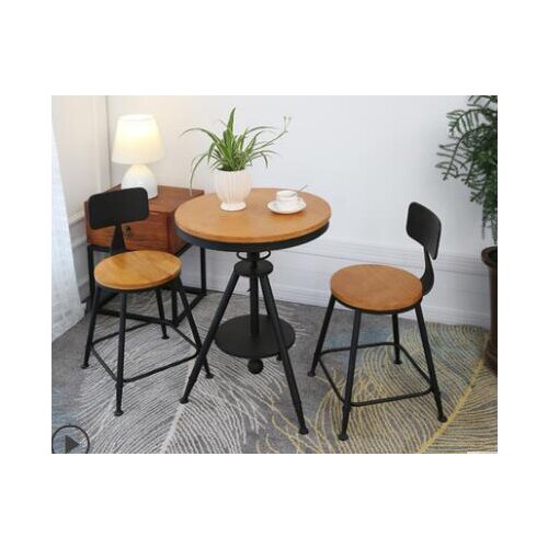 Balcony outdoor tie yi table and chair combination coffee bar milk tea shop bar leisure small round table and chair set.3