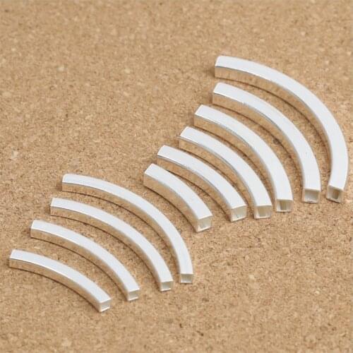 Wholesale Goods S925 Sterling Jewelry Thai Silver Diy Exotic Accessories Bracelet 3/4mm Square Plain Elbow Tube