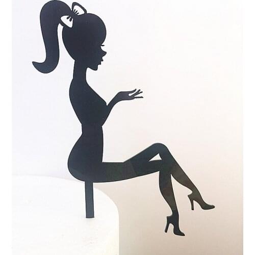High Heels Lady Girl Acrylic Cake Topper Weddding Cake Decorations black Girls Happy Birthday Cupcake Topper Party Supplies