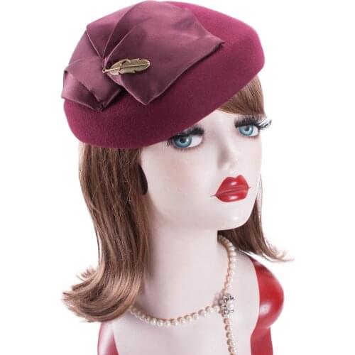 Lawliet Womens 1940s Vintage Look Wool Felt Tam Beret Casque Cocktail Pillbox Hat Church Fascinator A599