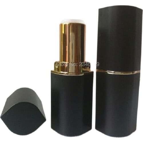 12.1mm DIY Empty Lipstick Tube New Frosted Black Gold Lip Balm Container Plastic Cosmetic packaging Bottle 40pcs/Lot