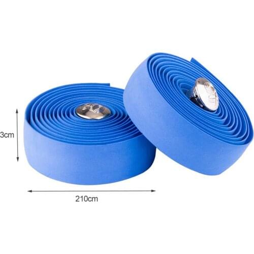 2Pcs Road MTB Bike Handlebar Anti-skid Tape Cycling Damping Straps with 2 Plugs