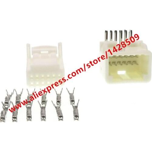 20 Sets 12 Pin Auto Rear View Mirror Plug Female Male PCB Socket For Toyota Nissan 1318774-1 1318772-1