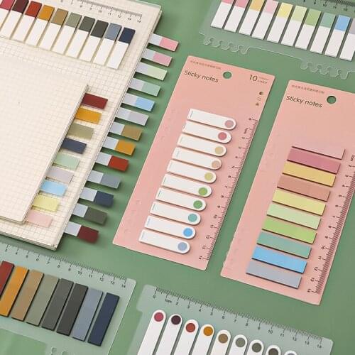 200 Sheets/pack Colorful Sticky Notes Memo Pad Label Note Bookmarks Notepad School Office Stationery Supplies