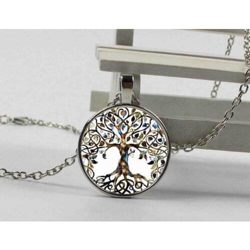 2018 Glass Picture Pendant Tree Of Life Necklace Glass Pendant For Women jewelry gifts