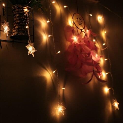 48 LED Icicle USB Power 8 Modes Curtain Light String Snowflake Wedding Party Home Garden Bedroom Outdoor Indoor Wall Decorations