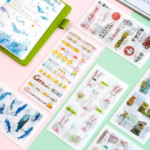 AAGU 6PCS/Set Cute/Decorative/Custom Stickers Scrapbooking Album Decorative Paper Sticker Christmas Bullet Journal Stickers