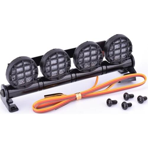 AUSTAR AX-506W Bright Lamp LED Roof Light Bar with 4 Spotlights for 1/10 1/8 RC Car HSP TAMIYA CC01 Axial SCX10 Light Kit