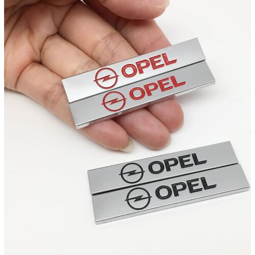 Car styling 2PCS 3D Metal Emblem Side Stickers Auto Fender Badge Decals for Opel Astra H G J Insignia Mokka Zafira Corsa OPC