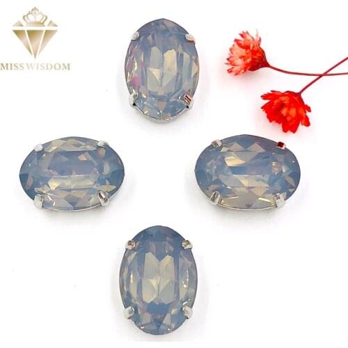 Free shipping Matt Gray opal oval shape sew on rhinestones with claw flatback Resin loose rhinestones DIY garment Accessories