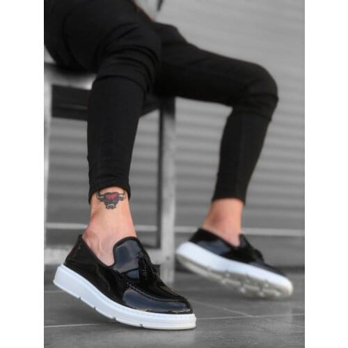 BA0005 Step-in High Base Classic Patent Leather Arched Tassels Corcik Male Shoes