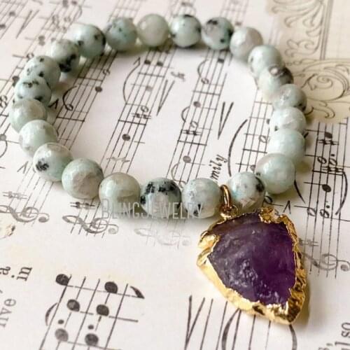 Jasper Bracelet Amethyst Bracelet Charm Bracelet Arrowhead Bracelet Stretch Bracelet Stacking Bracelet Beaded Bracelet BM38581