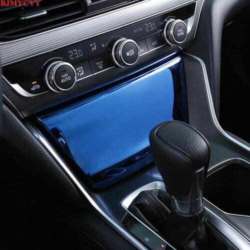 BJMYCYY Stainless steel decorative stickers on the panel of car central control storage box For Honda Accord 10th 2018 2019