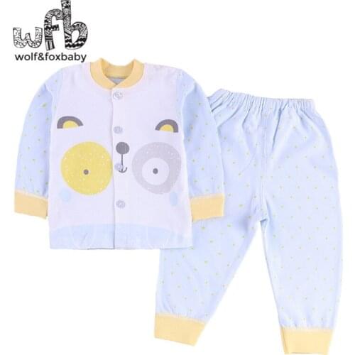 Retail 0-1 years cotton baby clothes cartoon baby suit boys and girls pajamas spring fall autumn
