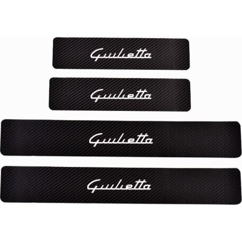 For Alfa Romeo Giulietta Door Threshold Plate Car Door Sill Step Plate Carbon Fiber Pu leather Car-Styling