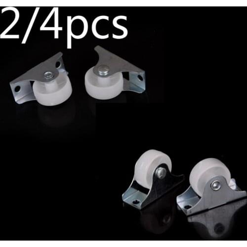 2/ 4pcs White Universal Swivel Casters Roller Wheel Plastic Furniture Replacement Caster Wheel For Platform Trolley Chair