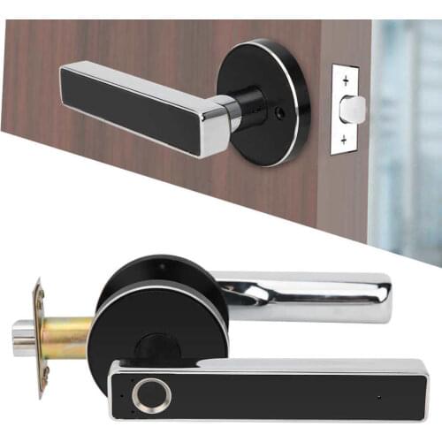 Fingerprint Door Lock 3 Lever Electronic Mute Door Handle Lock Zinc Alloy Keyless Home Bedroom Doorlock