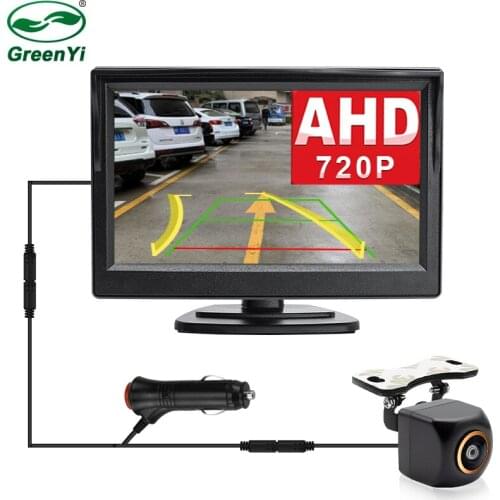 Easy Installation 7.5M Cable Vehicle Dynamic Trajectory Line 5 Inch Car Parking AHD Monitor With 1080P Rear View AHD Camera