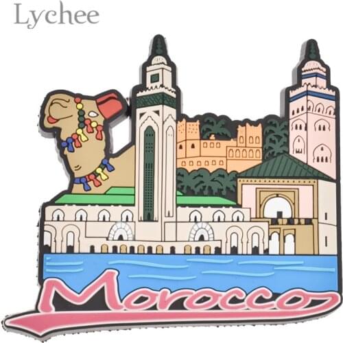 Lychee Life Morocco Fridge Magnet 3D Rubber Refrigerator Magnet Home Kitchen Decoration Tourist Souvenirs